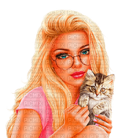 Y.A.M._Summer woman girl cat - бесплатно png