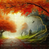 kikkapink autumn fantasy background path - Free PNG