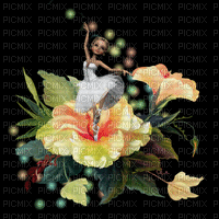 MMarcia gif flores bailarina  fundo fond - 無料のアニメーション GIF