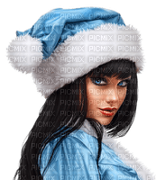 Kaz_Creations Woman Femme  Fur Christmas Blue - gratis png