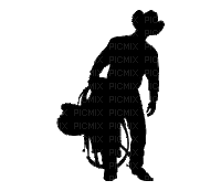 Cowboy With Saddle Silhouette - Free animated GIF