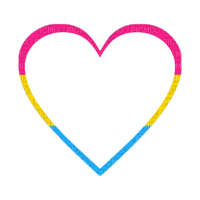 Pansexual heart frame - 無料png