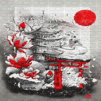 soave background animated oriental red black white - Gratis animerad GIF