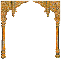 Gold Temple India Frame Glitter - Бесплатный анимированный гифка