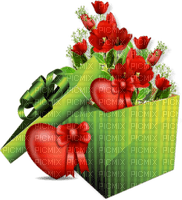cecily-coeurs fleurs cadeau - Free PNG
