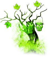 soave deco tree halloween owl skull green - png gratis