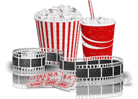 soave deco  coca cola popcorn cinema red black - 免费PNG