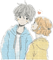 cute anime couple - gratis png