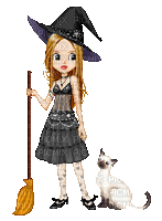 MMarcia gif femme woman witch halloween mignon - GIF animé gratuit