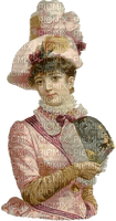 vintage, lady, fächer, rosa - 無料png