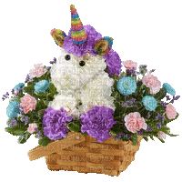 Unicorn Flower Basket - Nemokamas animacinis gif