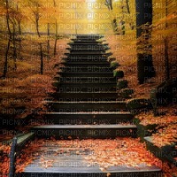 Autumn Forest Staircase - ücretsiz png