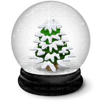 Christmas Snow Globe with tree - besplatni png