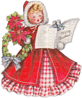 soave children girl vintage flowers christmas - 免费PNG