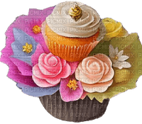 cupcake con rose - zadarmo png