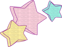 Star stars étoiles étoile pink blue yellow - PNG gratuit
