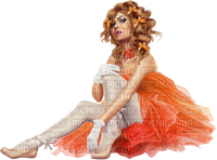 kikkapink woman orange white fantasy - gratis png