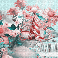 soave background animated fantasy surreal flowers - Besplatni animirani GIF