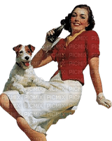 Woman and dog - PNG gratuit