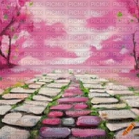 Pink & White Cobble Path by Pink Landscape - Free PNG