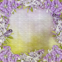 flower fleur blossom blumen spring printemps bird oiseaux purple  fond background image - GIF animé gratuit