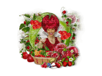 woman strawberry bp - PNG gratuit