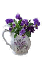 kikkapink spring summer vase purple flowers - бесплатно png