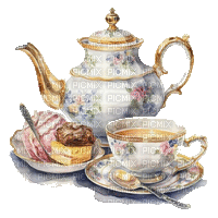 tea, vintage, cup, pitcher - Darmowy animowany GIF