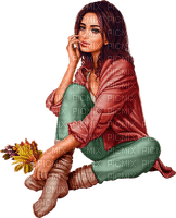 Herbst automne autumn lady - Free PNG