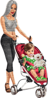 Mother with a child in a pram. Woman. Leila - 無料png