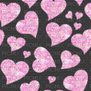 Pink glitter hearts on grey background - Gratis animerad GIF