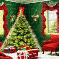Christmas Living Room - GIF animé gratuit