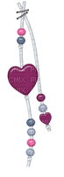Kaz_Creations Deco Heart Beads Hanging Dangly Things Colours - 無料png