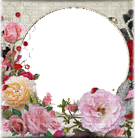 Cadre.Frame.Round.Roses.Flowers.Victoriabea - Animovaný GIF zadarmo