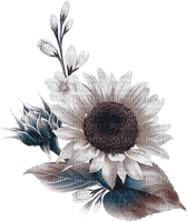 soave deco flowers sunflowers branch blue brown - PNG gratuit