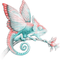 soave deco animals Chameleon fantasy pastel - zadarmo png