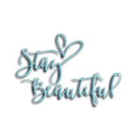 kikkapink stay beautiful text teal blue - δωρεάν png