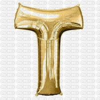Letter T Gold Balloon - kostenlos png