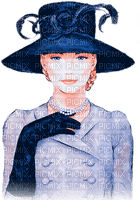 soave woman fashion vintage hat pearl blue orange - безплатен png