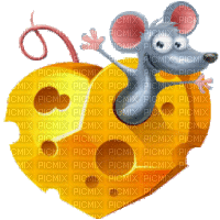mouse in cheese  by nataliplus - GIF animé gratuit