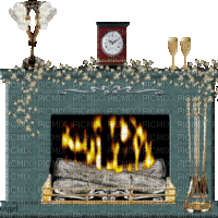 minou-fireplace - Gratis animerad GIF