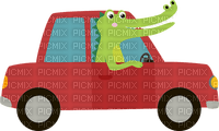 Kaz_Creations Crocodile-In-Car - nemokama png