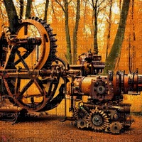 Steampunk Orange Forest - png ฟรี