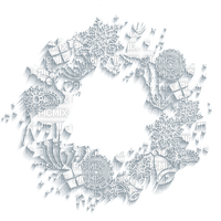 white Christmas wreath Bb2 - Free PNG