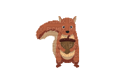 Squirrel with Acorn - GIF animate gratis