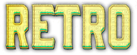 MME RETRO FONT WORDS TEXT YELLOW - ingyenes png