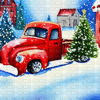 kikkapink vintage background car christmas - Gratis animeret GIF