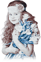 soave children girl spring flowers daffodils blue - ilmainen png