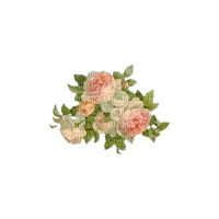 vintage painted roses pink and white - zadarmo png