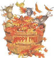 Herbst, Mäuse - Gratis animeret GIF